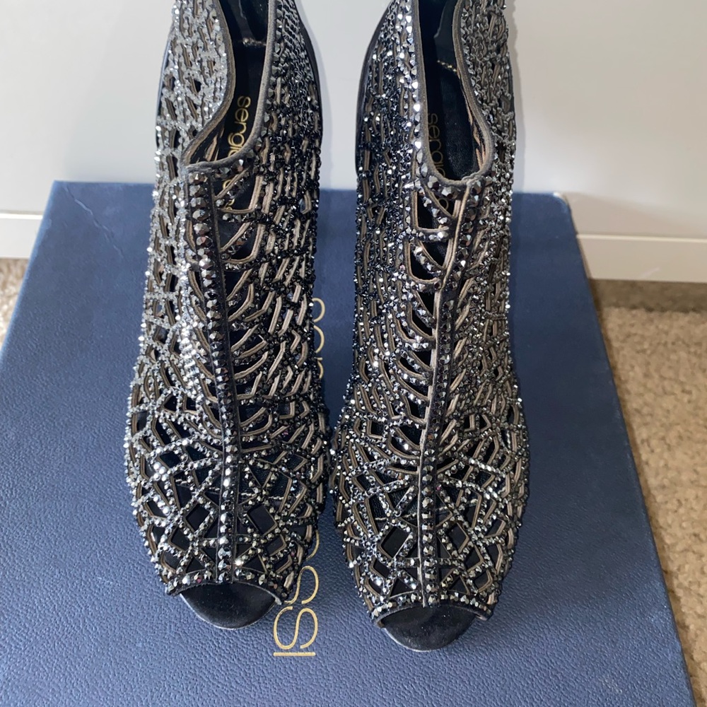 Glitter shoe Black and sliver